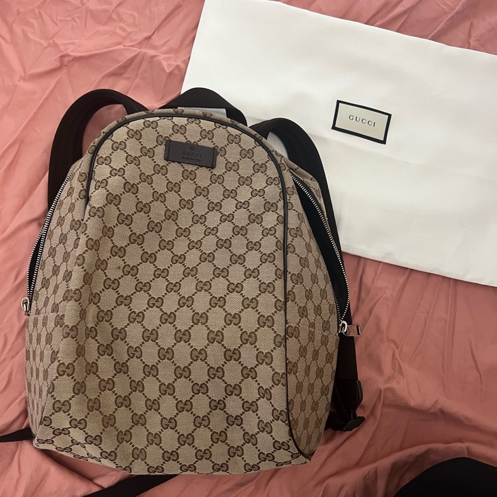 Gucci monogram canvas backpack